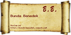 Bunda Benedek névjegykártya