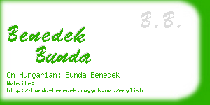 benedek bunda business card